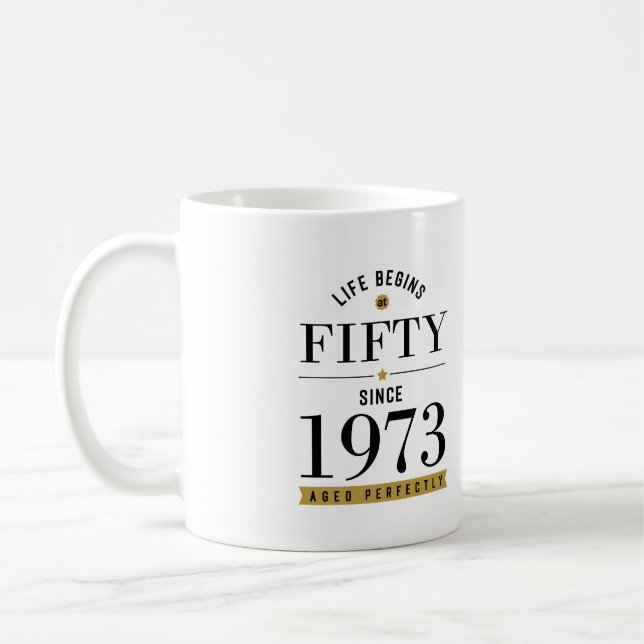 Taza De Café Camiseta de 50 años de edad 1973 (Izquierda)