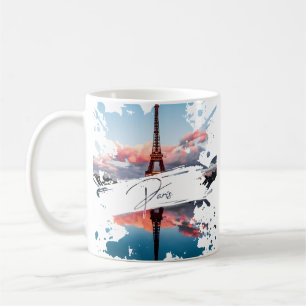 Taza De Café Camiseta de arte con salpicaduras de acuarela de P