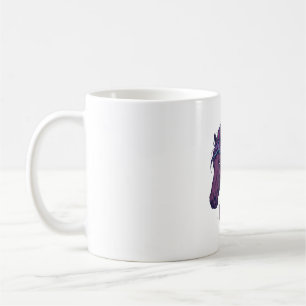 Taza De Café Camiseta de arte de cabeza de caballo colorida gra