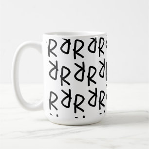 Taza De Café Camiseta de arte de línea simétrica R, Ab de doodl