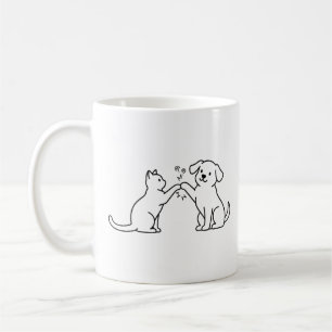 Taza De Café Camiseta de arte de rivalidad acalorada entre gato