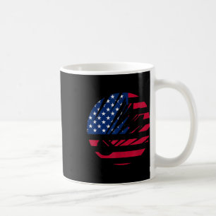 Taza De Café Camiseta de bádminton de la bandera americana homb