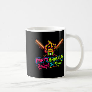 Taza De Café Camiseta de béisbol de animales de fiesta