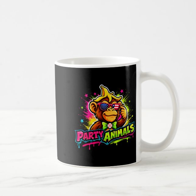 Taza De Café Camiseta de béisbol de animales de fiesta  (Derecha)