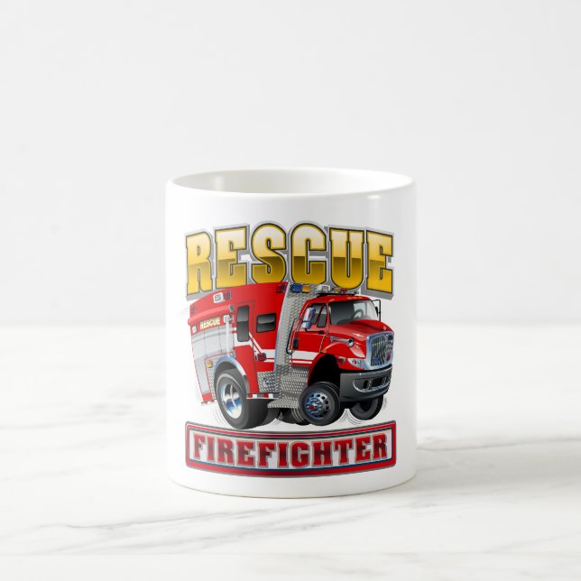 Taza De Café Camiseta de bomberos personalizados (Centro)