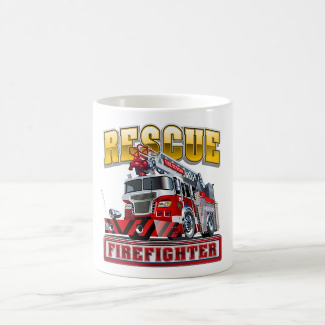 Taza De Café Camiseta de bomberos personalizados (Centro)