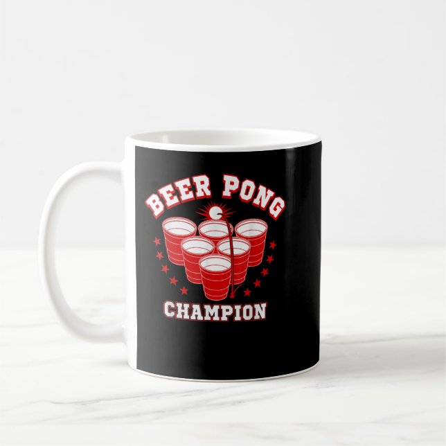 Taza De Café Camiseta de Campeón de Beer Pong divertida (Izquierda)