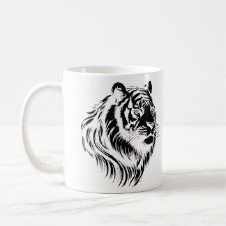 Taza De Café Camiseta de cara de tigre con fondo transparente