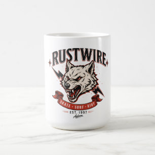 Taza De Café Camiseta de cráneo de lobo Rustwire