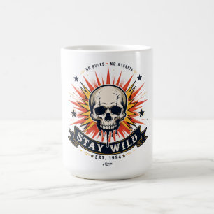 Taza De Café Camiseta de cráneo Stay Wild
