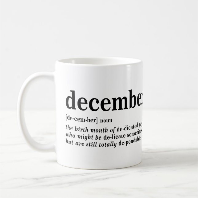Taza De Café Camiseta de definición de diciembre (Izquierda)