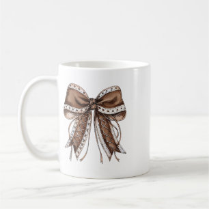 Taza De Café Camiseta de día de juego con lazo coquette Footll 
