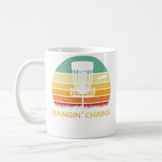 Taza De Café Camiseta de Disc Golf Divertida Bangin' Chains Ret