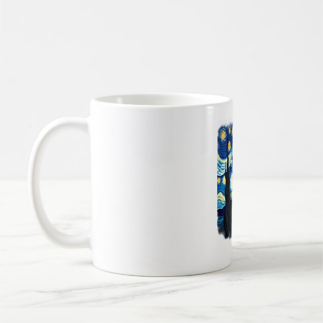 Taza De Café Camiseta de Dragonfly artística Van Gogh Starry Ni (Izquierda)