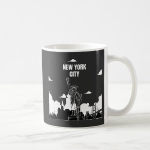 Taza De Café camiseta de estilo de línea de paisaje de la ciuda
