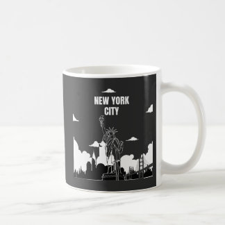 Taza De Café camiseta de estilo de línea de paisaje de la ciuda