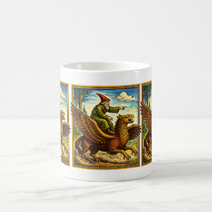 Taza De Café Camiseta de Fantasía Retro Medieval de Jinete de C