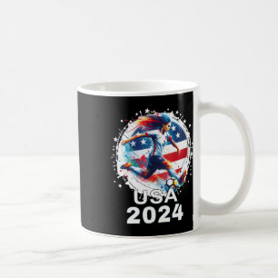 Taza De Café Camiseta de fútbol con bandera americana para muje
