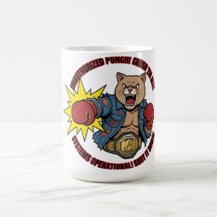 Taza De Café Camiseta de gato no autorizada Punch Crush Em All