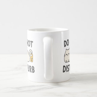 Taza De Café Camiseta de Gato No Molestar Divertida Introvertid
