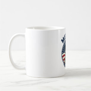 Taza De Café Camiseta de gato patriótico Meowica con grabado vi