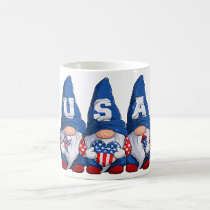 Taza De Café Camiseta de gnomos USA 4 de julio