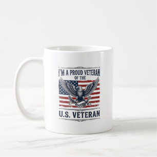 Taza De Café Camiseta de grabado vintage águila veterana patrió