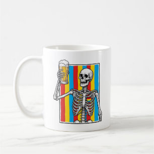 Taza De Café Camiseta de grabado vintage de arcoíris de cerveza