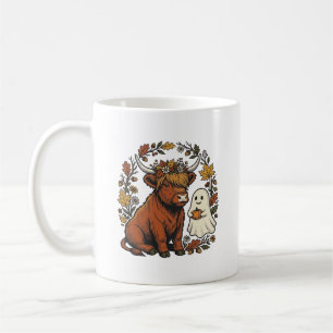 Taza De Café Camiseta de grabado vintage de fantasma de vaca de