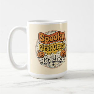 Taza De Café Camiseta de Halloween para maestros de primer grad
