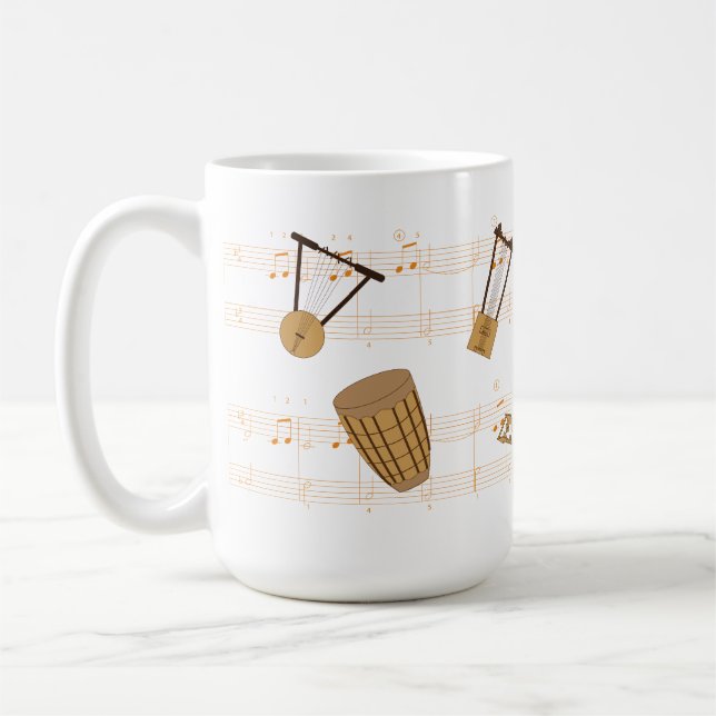 Taza De Café Camiseta de instrumentos musicales etíopes (Izquierda)