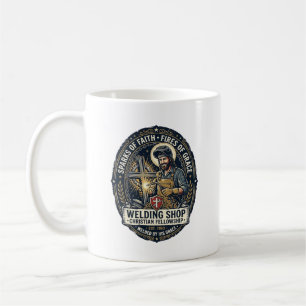 Taza De Café Camiseta de Jesus Welder Metal Shop Inspirador Hec