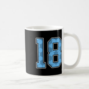 Taza De Café Camiseta de jugador de fútbol azul con patrón núme