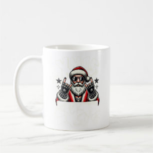 Taza De Café Camiseta de la estrella del rock de Santa Claus