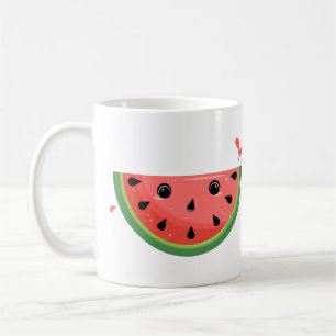 Taza De Café Camiseta de la sandía de Kawaii impactada