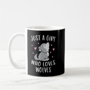 Taza De Café Camiseta de lobo lindo para niñas solo una niña qu