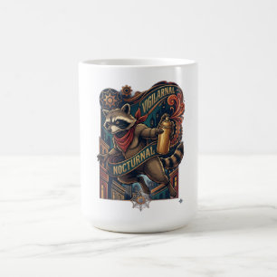Taza De Café Camiseta de Manga Larga Mapache Nocturno