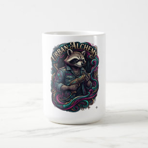Taza De Café Camiseta de Manga Larga Urban Alchemy Raccoon