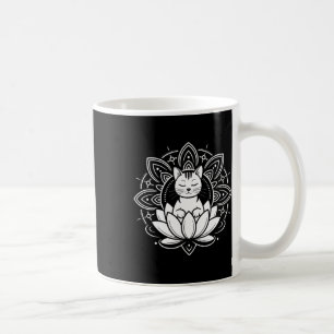 Taza De Café Camiseta de Meditación Yoga Flor de Loto de Gato P