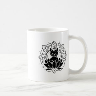 Taza De Café Camiseta de Meditación Yoga Flor de Loto de Gato P