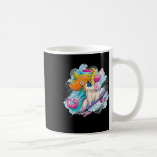 Taza De Café Camiseta de monopatín para niñas y mujeres Unicorn