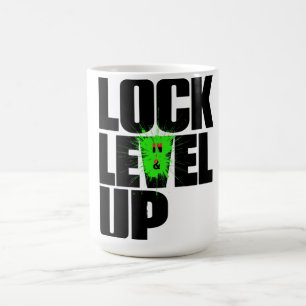 Taza De Café Camiseta de motivación para subir de nivel y bloqu
