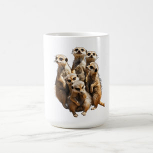 Taza De Café Camiseta de mujer familia de suricatas linda