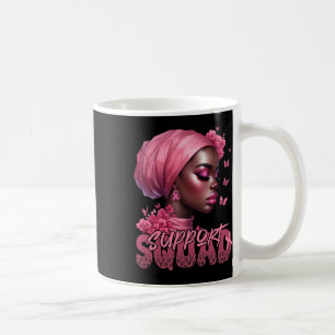 Taza De Café Camiseta de mujer negra con cáncer Apoyo escuadrón