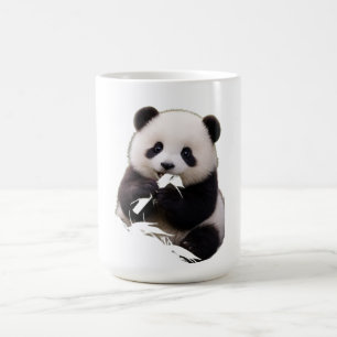 Taza De Café Camiseta De Mujer Panda Bebé Lindo Comiendo Bambú