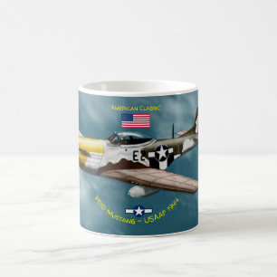Taza De Café Camiseta de Mustang P51D clásica estadounidense