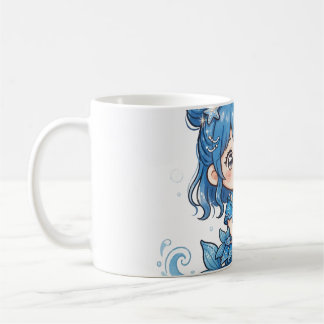 Taza De Café Camiseta de niña sirena del océano azul linda - Ka