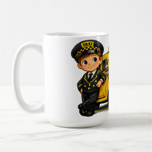 Taza De Café Camiseta de Niño Conductor de Taxi Retro con Coche