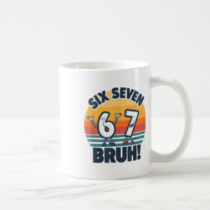 Taza De Café Camiseta de números 67 Meme 6 y 7 Seis Siete Bruh