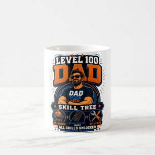 Taza De Café Camiseta de Papá Nivel 100 – Árbol de Habilidades